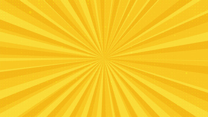 Obraz premium Classic comic book style sunburst in a brilliant yellow hue a bold and energetic radial pattern with a subtle vintage texture ideal for retro themes and impactful visuals