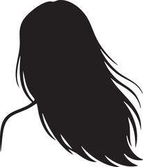 Female Long Flowing Hair Silhouettes Back View