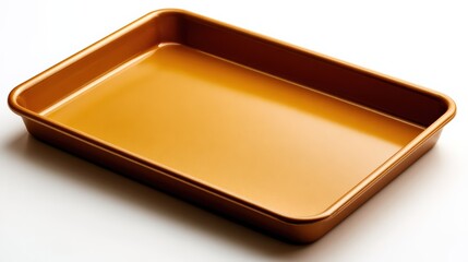 Rectangular baking pan with smooth surface and warm color for culinary use