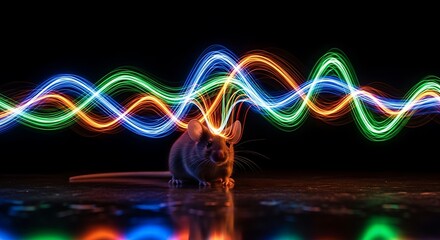 Light Painting with a Dog - A Colorful and Energetic Display.
