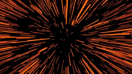 Hyperspace Jump Warp Speed Visual Fx/ Animation of a stunning space themed background of an neon hyperspace jump with orange warp speed visual fx and shining starburst in a seamless loop - Powered by Adobe