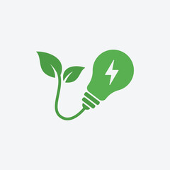 Eco energy icon design, renewable energy logo design vector illustration