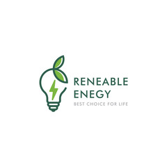 eco green energy logo design,  renewable energy icon vector illustration