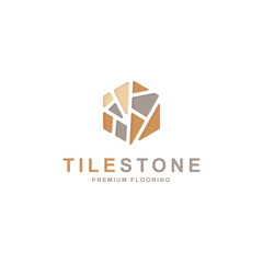 Tile stone and flooring logo design vector illustration