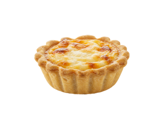 Savory tart with golden crust isolated on transparent background