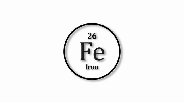 Iron Mole icon animation. 26 Number Iron icon, on white background 4k video.