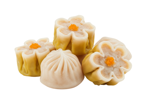 Steamed dumplings food photography isolated