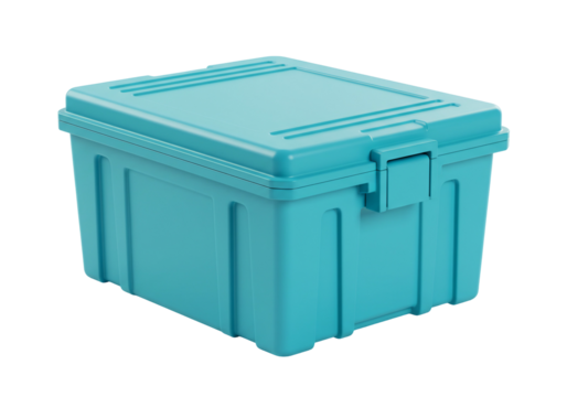 Storage container isolated turquoise color
