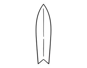 Surf board icon doodle hand drawn. Outline Surf board line drawing clipart symbol