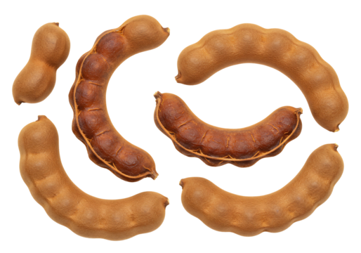 Tamarind fruit isolated transparent background