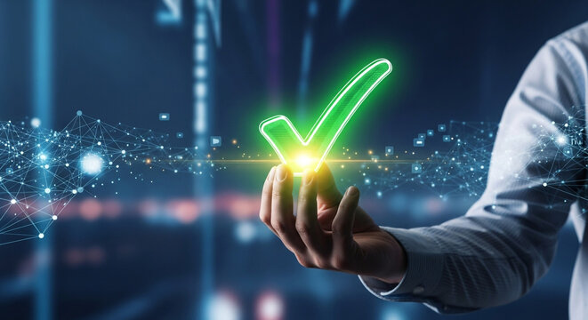 Ensure success with a vibrant checkmark representing quality assurance, validation, and the highest standards in technology and business today