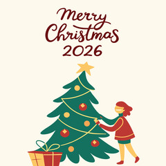 Naklejka premium Merry Christmas – A Day of Joy & Love