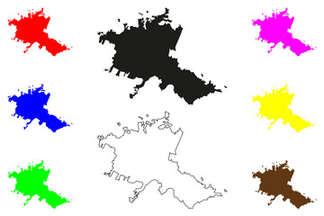 Obraz premium Iguala city (United Mexican States, Mexico, Guerrero State) map vector illustration, scribble sketch Iguala de la Independencia map