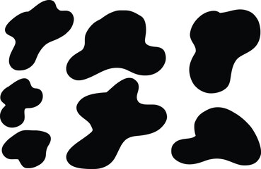 Seamless cow print pattern, black and white spots, farm animal texture, background for textiles, packaging, and western themed graphic design.