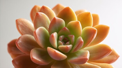 Close up of a colorful succulent plant with soft textures and delicate details