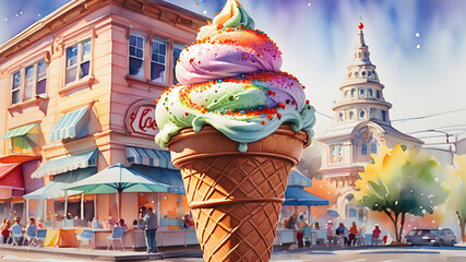 Colorful ice cream	