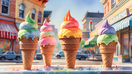 Colorful ice cream	