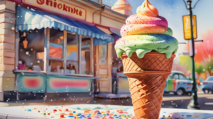 Colorful ice cream	