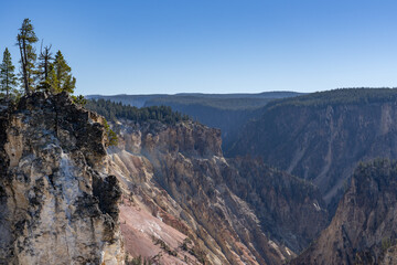 Plateau Rhyolite - Upper Basin Member. Grand View, Grand Canyon of the Yellowstone North Rim Drive. Yellowstone National Park , Wyoming. Yellowstone River