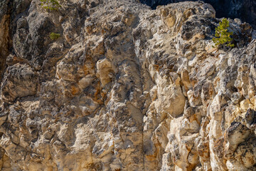 Plateau Rhyolite - Upper Basin Member. Grand View, Grand Canyon of the Yellowstone North Rim Drive. Yellowstone National Park , Wyoming. 