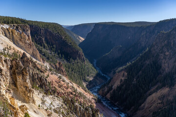 Plateau Rhyolite - Upper Basin Member. Grand View, Grand Canyon of the Yellowstone North Rim Drive. Yellowstone National Park , Wyoming. Yellowstone River