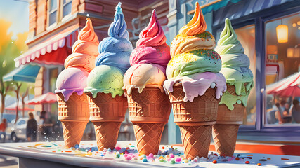 Colorful ice cream	