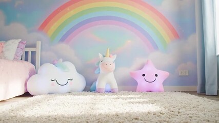 Unicorns, Stars And Clouds Create An Adorable And Magical Bedroom For Everyone - Powered by Adobe
