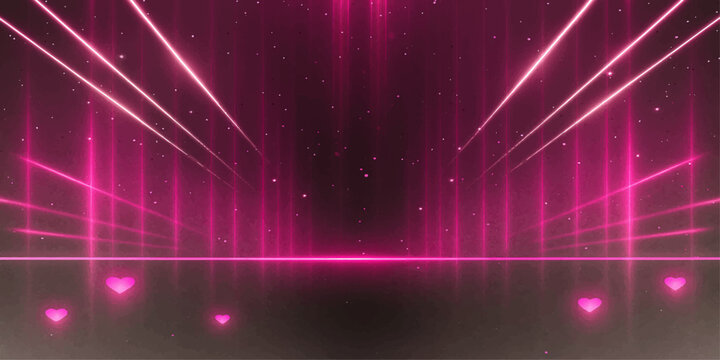 Abstract purple background with glowing lights and a stage suitable for a night club or concert party