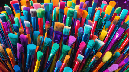 Background with colorful paint strokes	