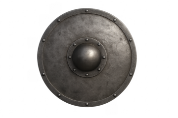 Medieval round shield protecting against attack