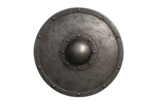 Medieval round shield protecting against attack