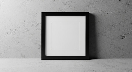 Add your artistic flair to this modern black frame against a textured gray wall - perfect for showcasing art, photos, or promotional designs