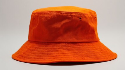 Vibrant orange bucket hat with a classic design for summer style