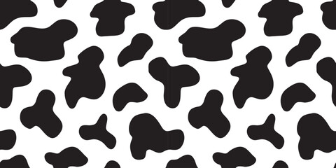 seamless black and white cow pattern vector. Cow print. 