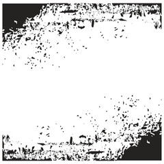 Vector abstract grunge frame with ink splash and paint splatter texture for a dirty design illustration pattern or border