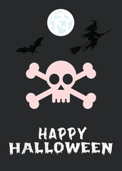 Haunted Halloween EPS Vector with Ghosts and Bats