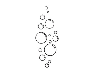 bubbles of fizzy drink or bubbles in the water from fish doodle hand drawn icon. Outline drawing bubbles in the water line clipart symbol