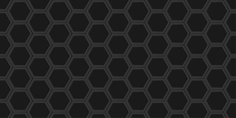 A seamless geometric hexagon pattern with a honeycomb grid texture design for an abstract technology wallpaper backdrop. hexagonal, metal, mesh, bee, gray, art