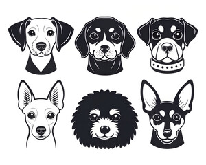 Fototapeta premium collection of dogs - set of puppies