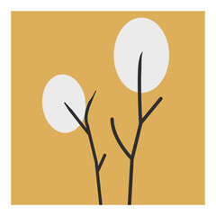 circle flower stem flat vector design