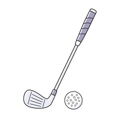 Golf club with a ball illustration isolated vector