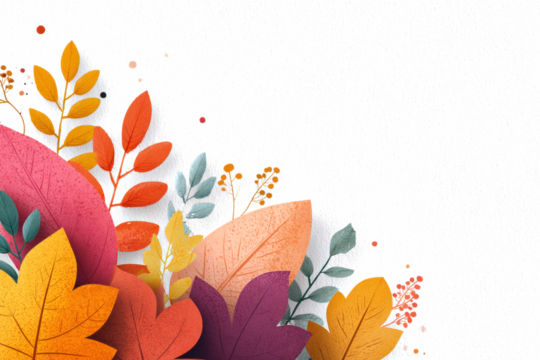 Autumn leaves illustration colorful seasonal foliage design vector graphic element for backgrounds and decorative use