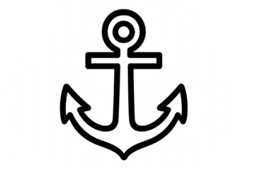 Black outline anchor symbol representing marine stability