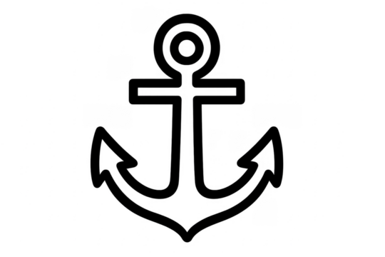 Black outline anchor symbol representing marine stability