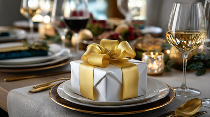 Integrated Christmas gift exchange coordination services incorporating dinner party gift giving and celebration enhancement enable hosts to organize meaningful present exchanges th