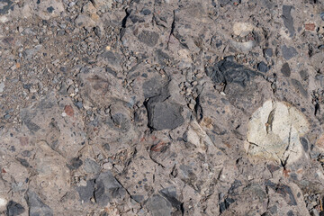 north of Dunraven Pass, Mount Washburn. Grand Loop Road, Yellowstone National Park , Wyoming. 	Absaroka Volcanic Supergroup - Washburn Group - Lamar River Formation.  volcanic rocks