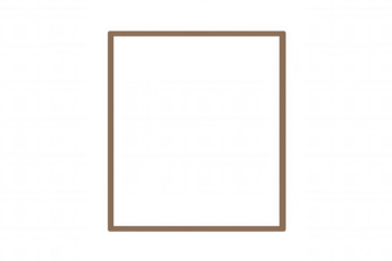Brown rectangular frame outline on transparent background, minimal empty border for design element and text display