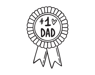 best dad prize medal for daddy. happy fathers day concept icon doodle hand drawn. 