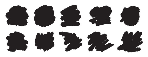 Hand drawn brushstroke set abstract design art paint line pattern strokes