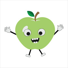 Cartoon green apple